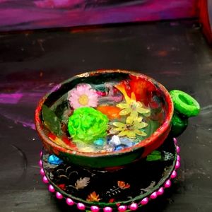 Flower glas ash tray